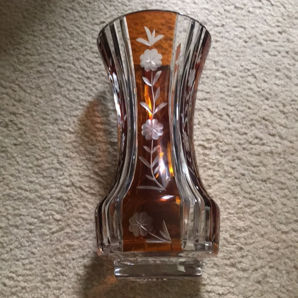 Vintage Bohemia glass vase - Picture 2 of 6